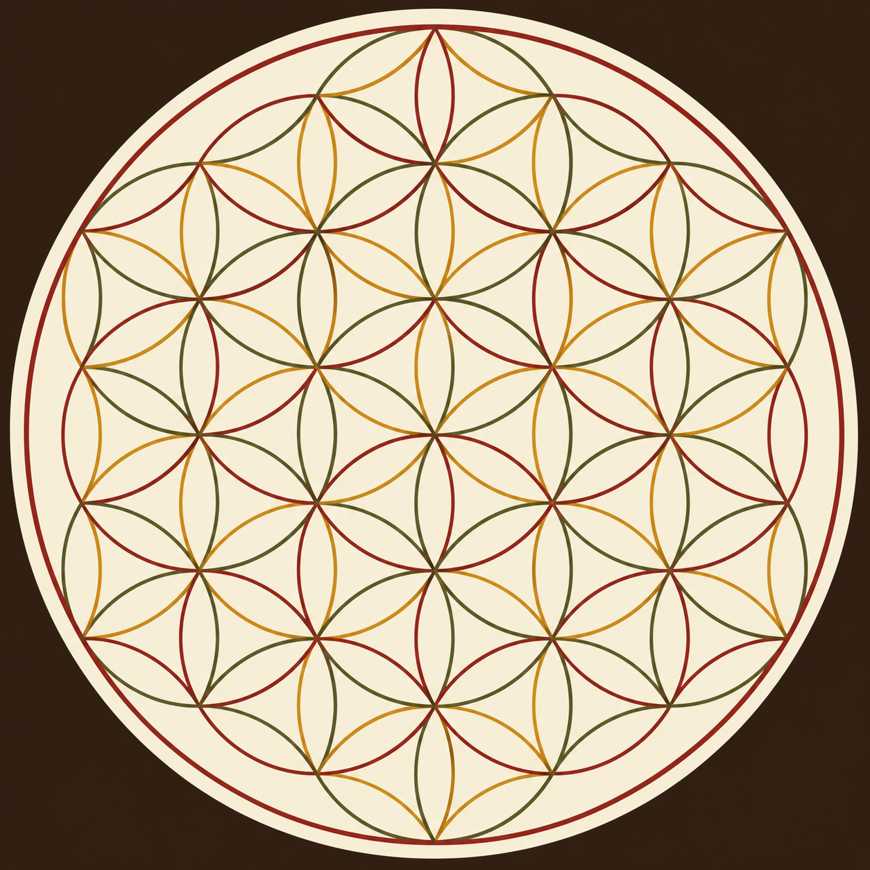 Flower of Life pattern in GeoVinty brand colours