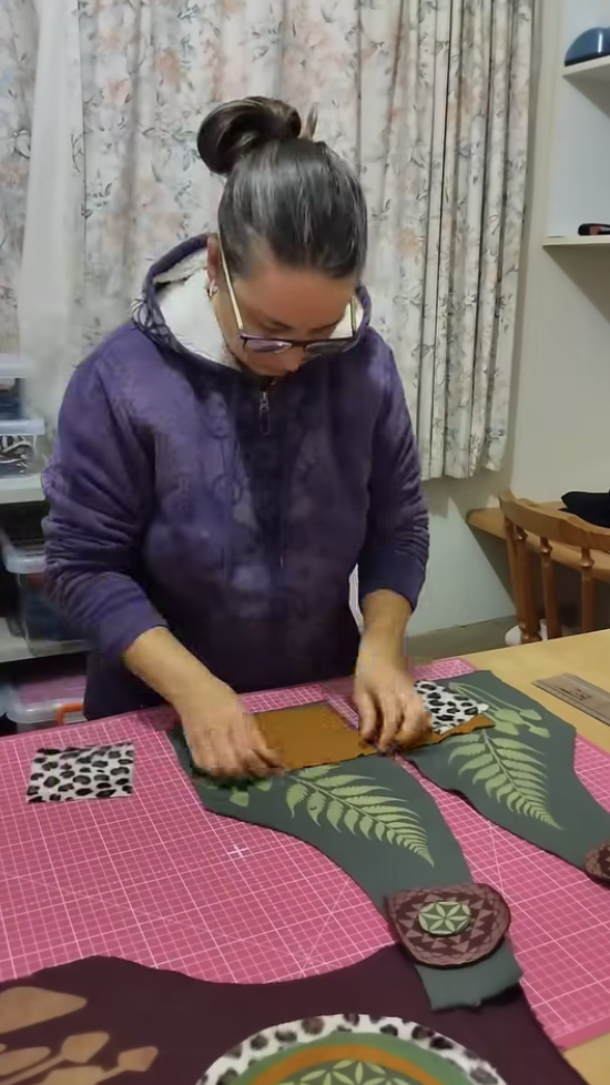 Maryann cutting and building a waistcoat